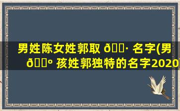 男姓陈女姓郭取 🕷 名字(男 🌺 孩姓郭独特的名字2020)